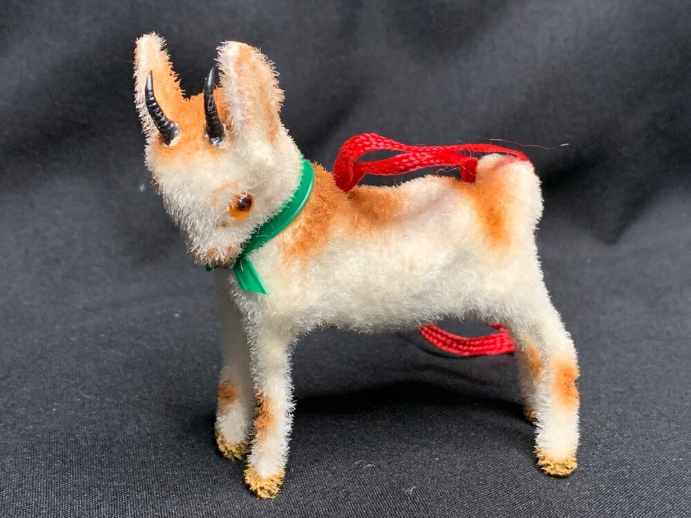 Vintage Wagner Handwork Flocked Goat Ornament West Germany 1983-1990